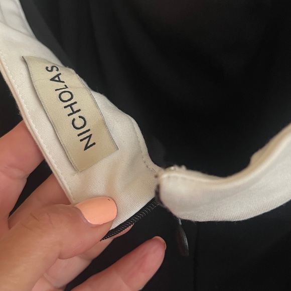 Nicholas Elegant Black White Halter Dress Jane Evening Size US XL - Picture 7 of 12